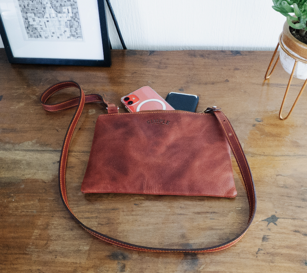 The Crossbody — Leather Zip Pouch
